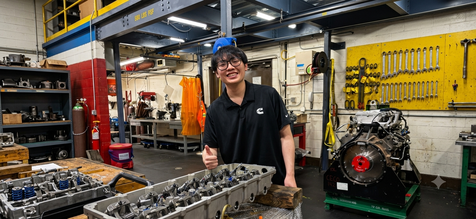 Wei Cheng Ooh in the manufacturing lab